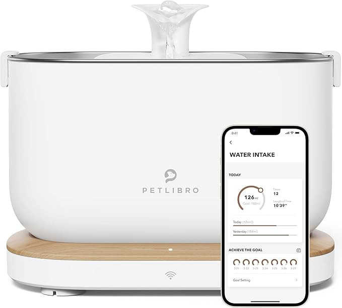 PETLIBRO App-Controlled Cat Water Fountain, Pet Water Fountain with Stainless Steel Tray, Water F... | Amazon (US)