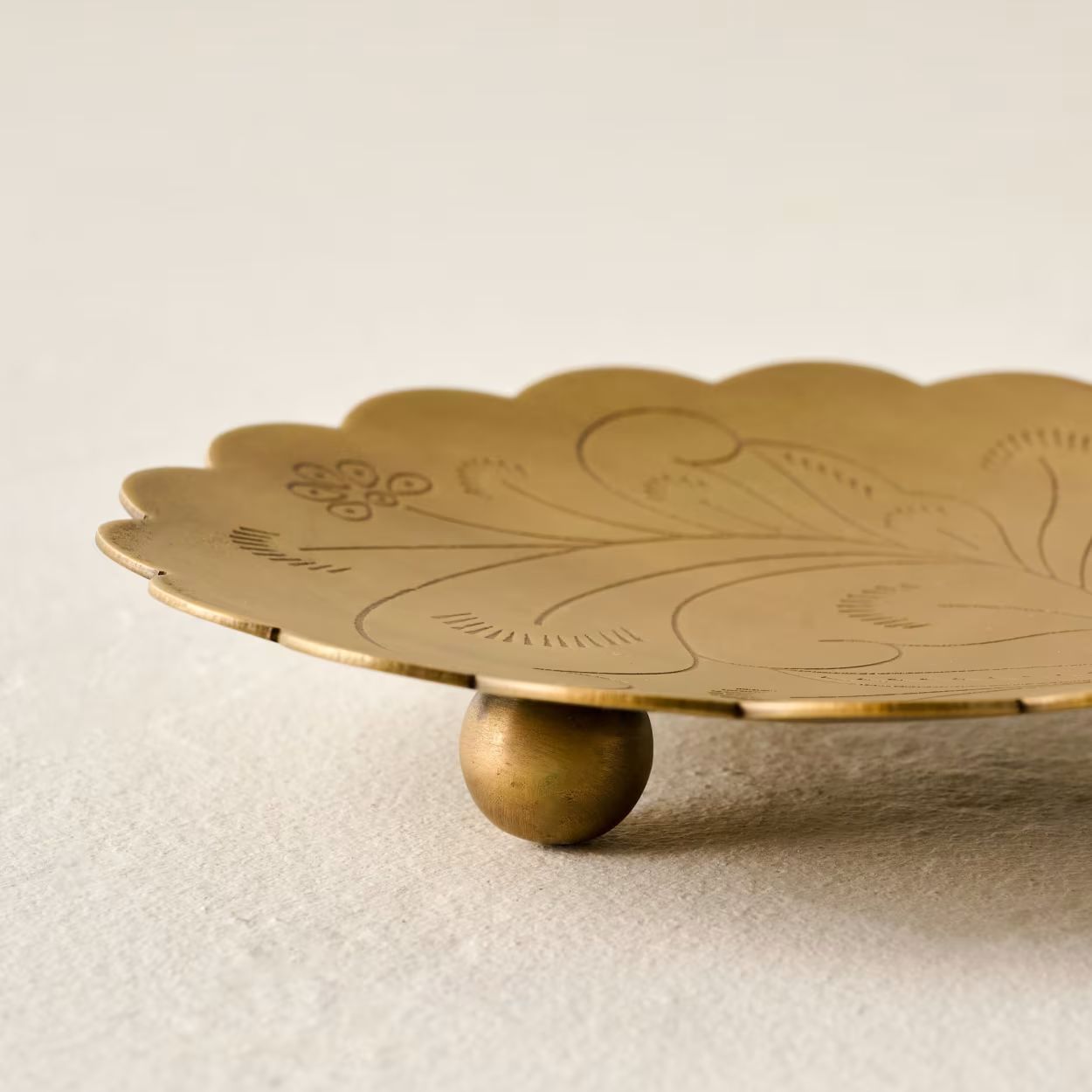 Etched Brass Footed Tray | Magnolia