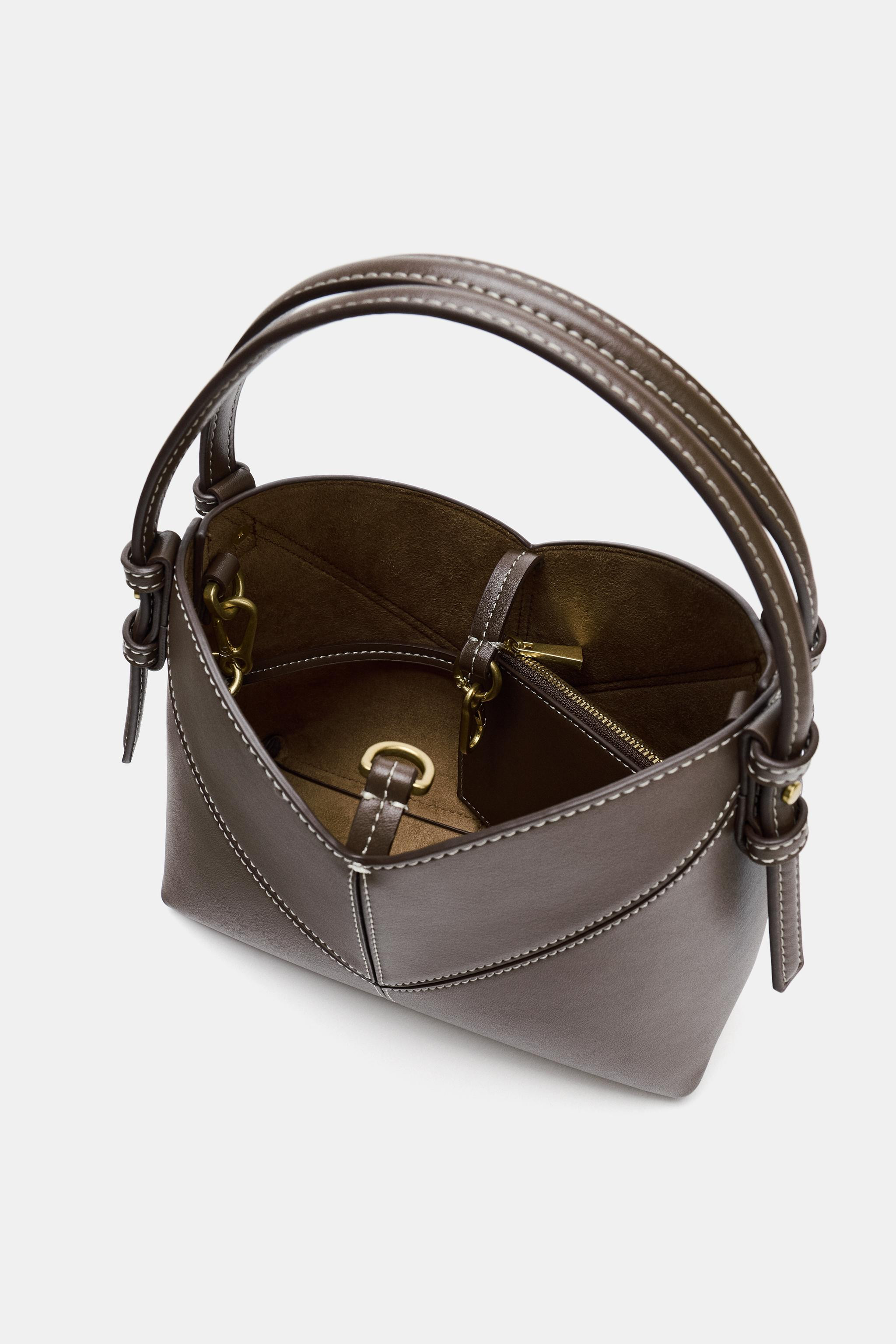 MINI BUCKET BAG WITH TOPSTITCHING | Zara UK