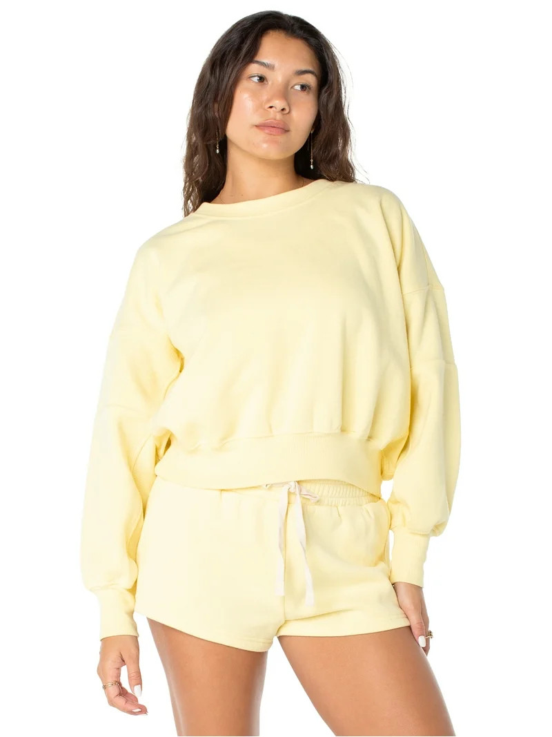 Celebrity Pink Women's Oversized Boyfriend Sweatshirt Celebrity Pink Women's and Women's Plus Ove... | Walmart (US)