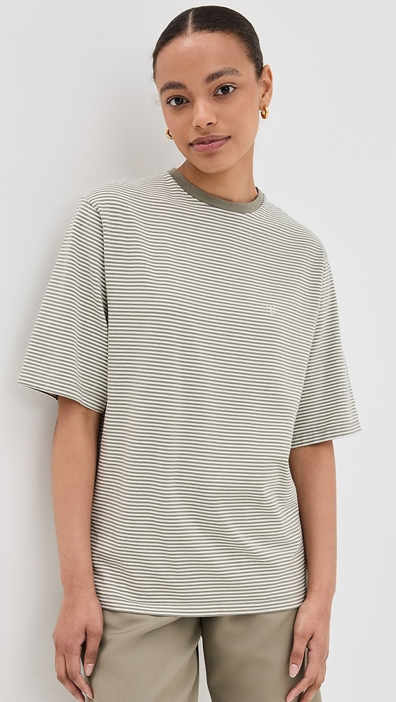 ANINE BING Bo Tee Olive and Ivory Stripe | Shopbop | Shopbop