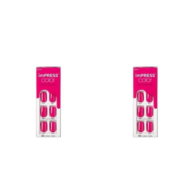 KISS imPRESS Color Press-On Nails Polish-Free Manicure Set, ‘Orchid Festival’, 30 Chip-Proof,... | Amazon (US)