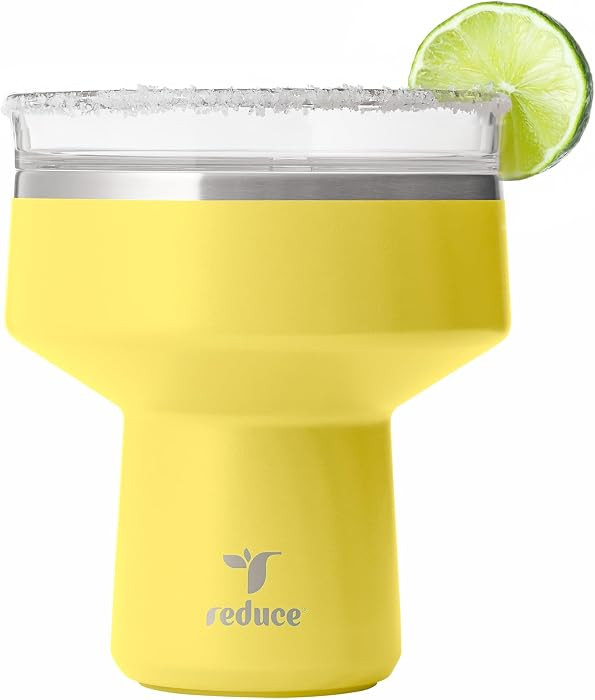 REDUCE Saltini 16 oz Cocktail Tumbler - Insulated Margarita Tumbler with Lid - Keeps Drinks Cold ... | Amazon (US)