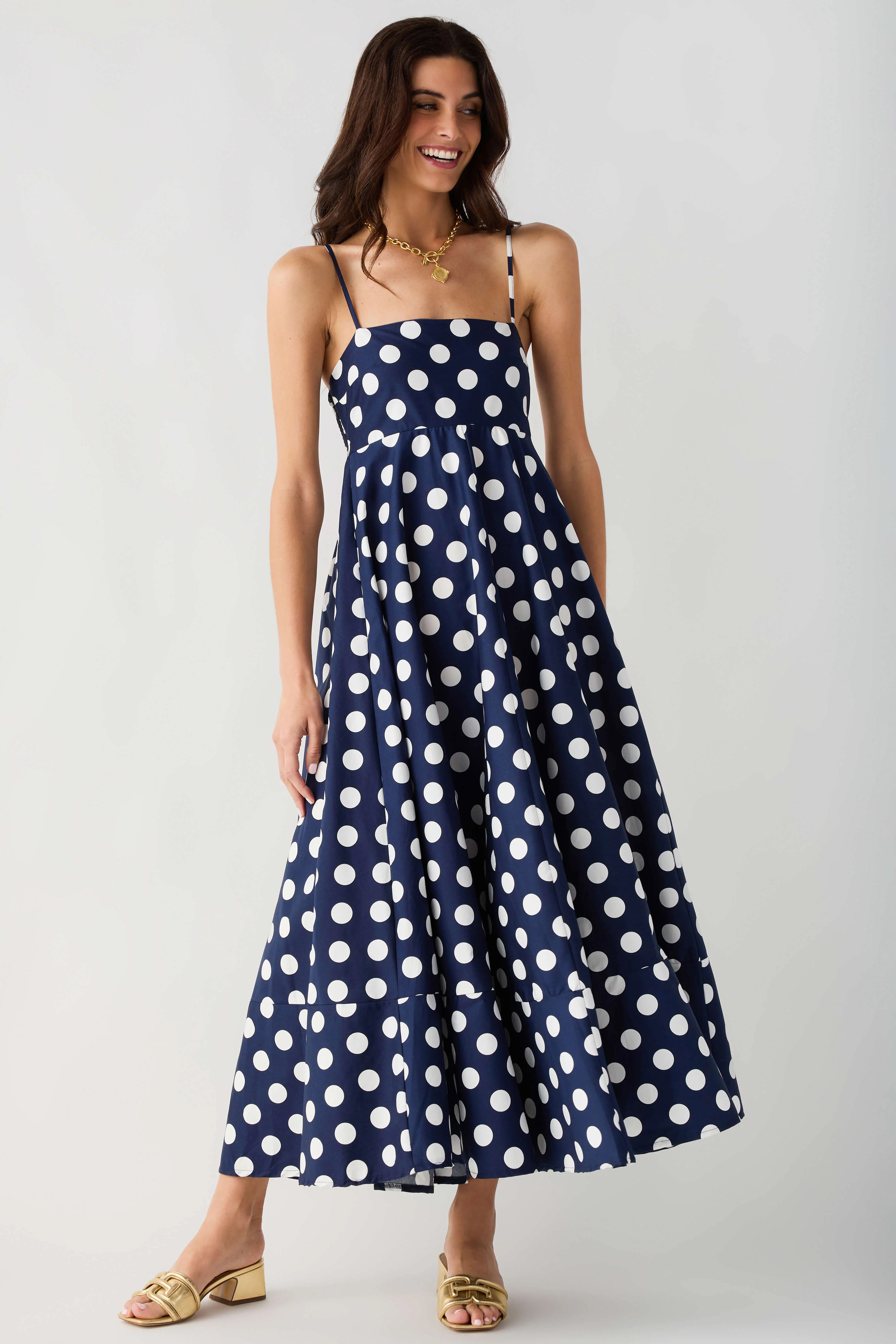 Olivaceous Anni Polka Dot Maxi Dress | Social Threads