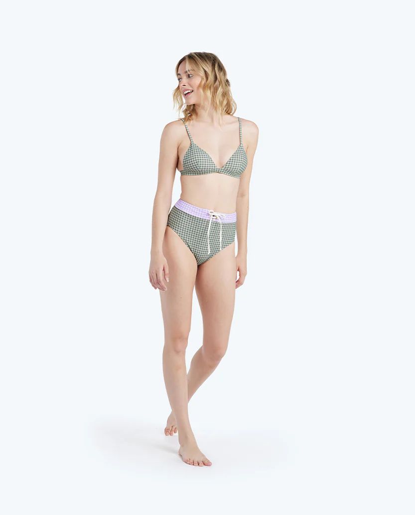 The Lace-Up High Leg High Rise Bikini Bottom - Deep Sea | SummerSalt