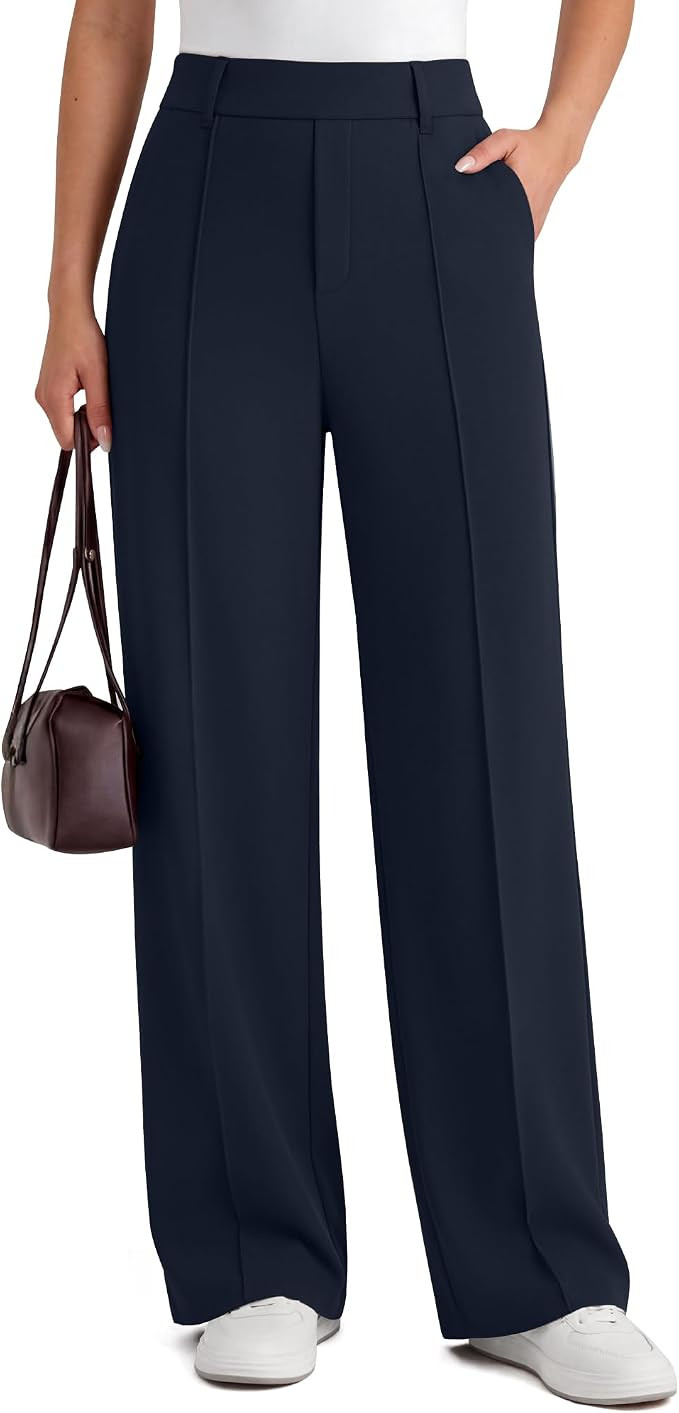G4Free ShiftReady Womens Wide Leg Pants with Pockets for Work Dressy Casual | Amazon (US)