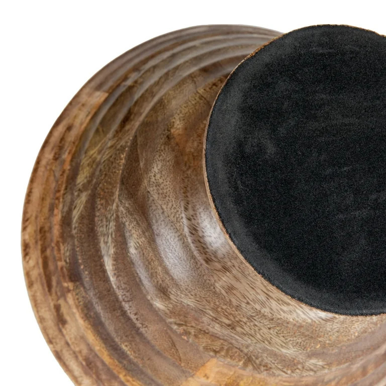 Creative Co-Op Boho Wood Pedestal Serving Bowl, Light Brown Finish | Walmart (US)