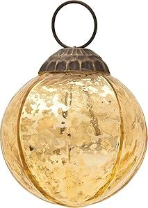 3" Gold Penina Mercury Glass Round Faceted Ornament Christmas Decoration - Great Gift Idea, Vinta... | Amazon (US)