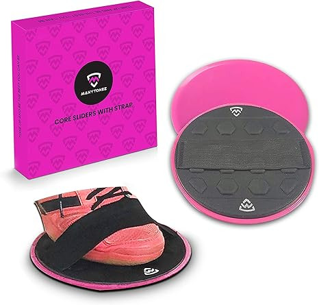 MANYTONEZ Core Sliders with Straps - Exercising Use on Carpet & Hardwood Floors - for Toning Abs ... | Amazon (US)