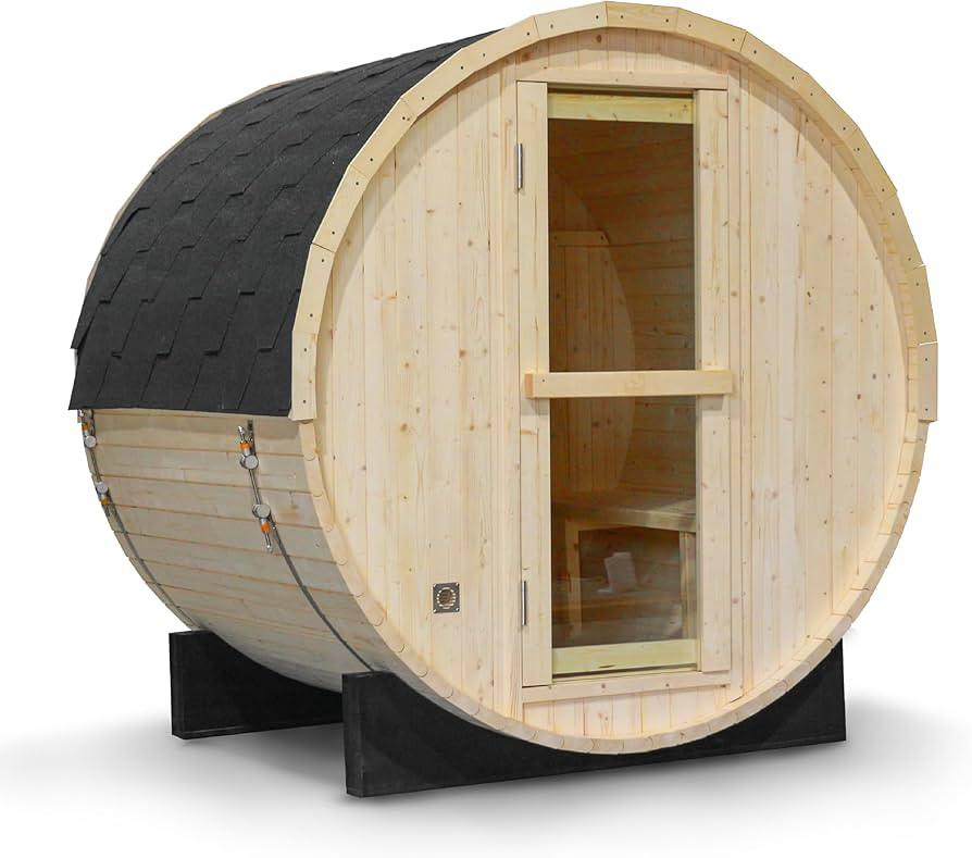 Barrel Sauna, Pinewood Outdoor Sauna for 2-4 People, 72x59 inches | Amazon (US)
