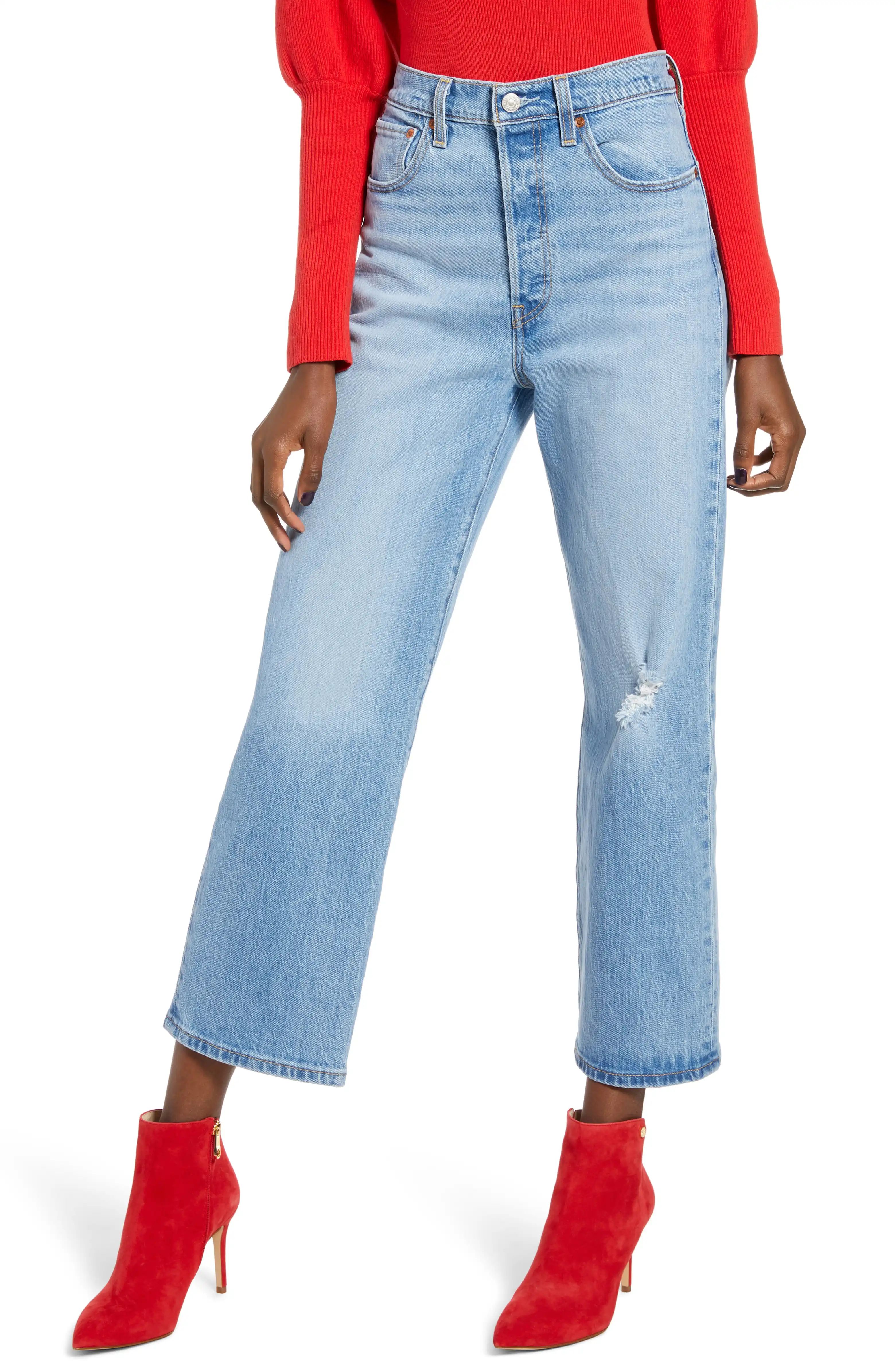 Ribcage Super High Waist Ankle Straight Leg Jeans | Nordstrom