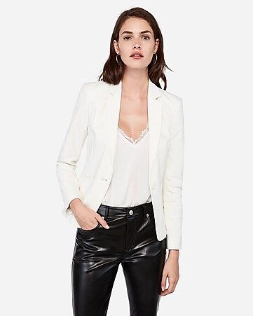 notch collar one button blazer | Express