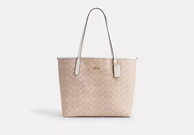 Coach Outlet City Tote Bag In Signature Canvas - Beige | Coach Outlet US
