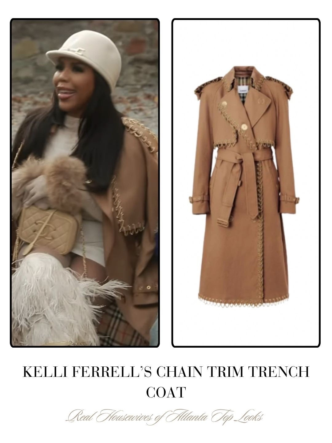 Kelli Ferrell’s Chain Trim Trench Coat
