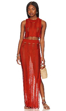 superdown Tayla Maxi Skirt Set in Burnt Orange from Revolve.com | Revolve Clothing (Global)