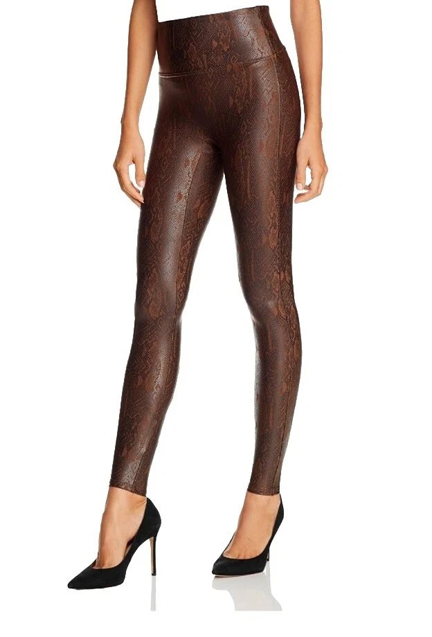 SPANX Faux LEATHER Snakeskin Leggings Teen Girls  size M Brown And Black Party  | eBay | eBay US