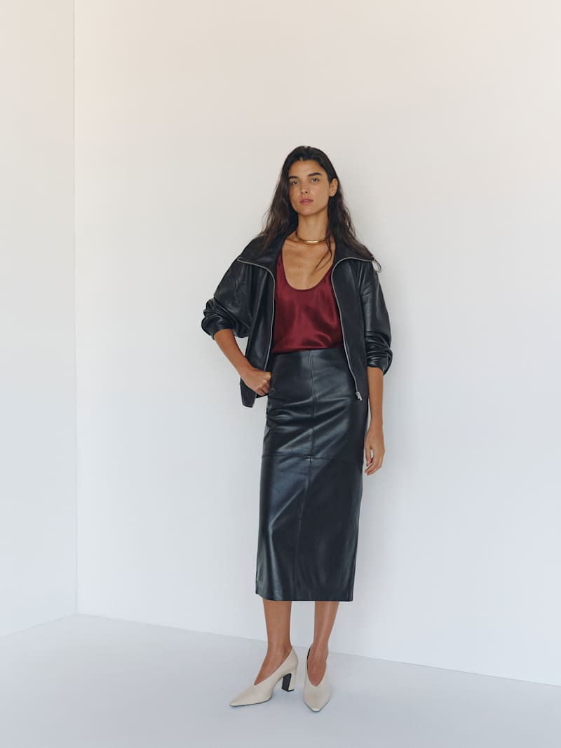 Veda Cole Low Waist Leather Maxi Skirt | Reformation (Global)