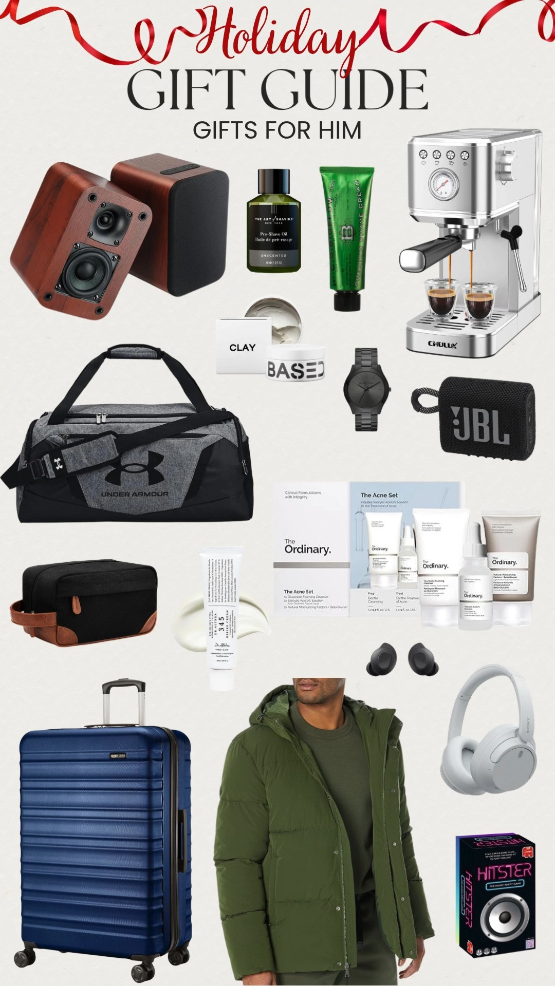 Holiday gift ideas he’ll actually use 🎁 From travel upgrades to daily essentials and cozy cold weather layers, this Christmas gift guide for him is packed with thoughtful, practical wins. Whether he’s into early coffee runs, gym routines, or jet setting weekends, these Amazon favorites check every box. Start Christmas shopping smart with affordable gift ideas that feel personal and purposeful 🔥✈️☕💼 

 #LTKGiftGuide #LTKHoliday #LTKMens