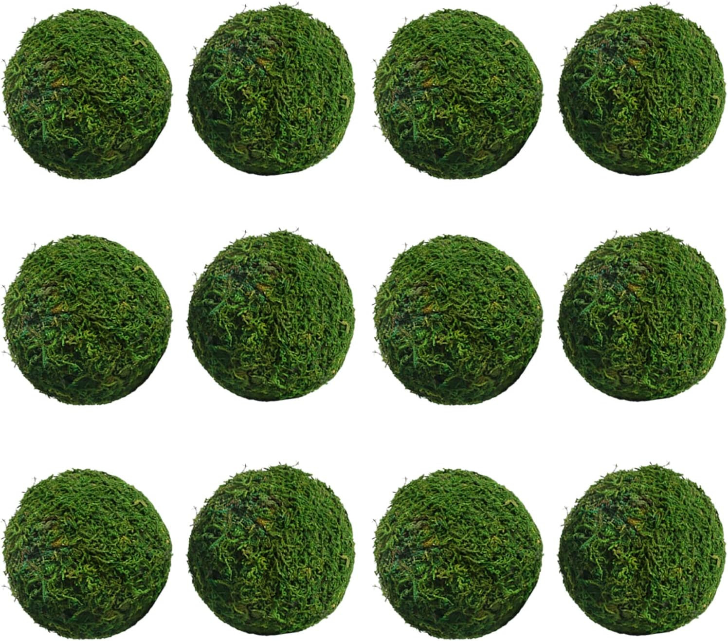 NAHUAA 12PCS Moss Ball, 3.2" Decorative Balls for Centerpiece Bowls, Green Moss Balls Hanging Bal... | Amazon (US)