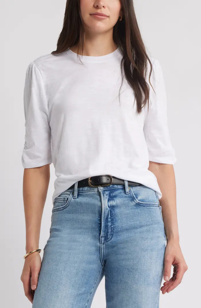 Puff Sleeve Cotton Blend T-Shirt | Nordstrom