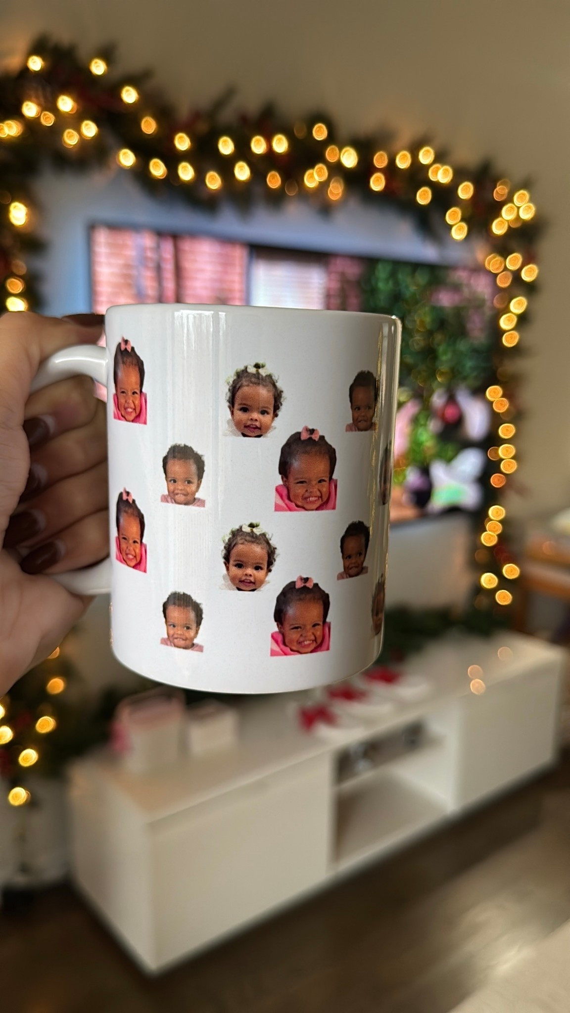 The cutest custom mugs! We gifted these to our families for Christmas & they loved it 🤍 