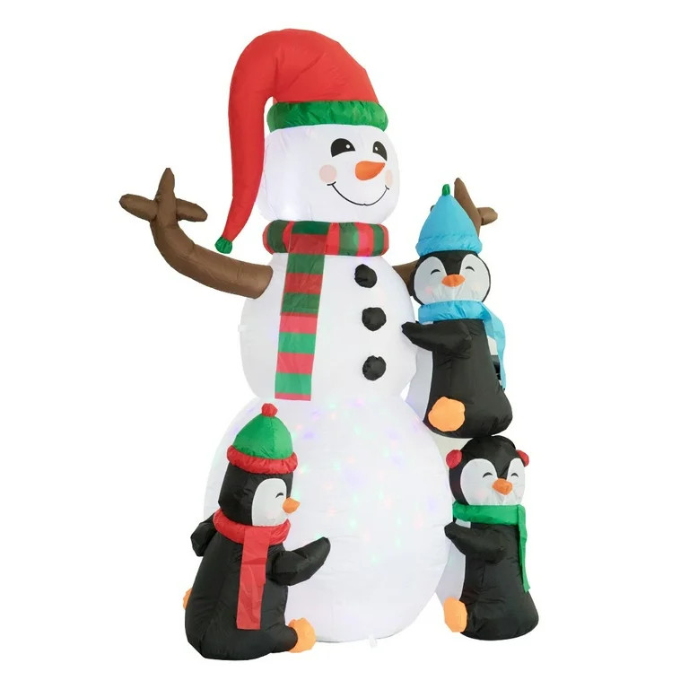 VIVOHOME 6ft Christmas Inflatable Snowman and Penguins with Colorful Rotating Led Lights - Walmar... | Walmart (US)