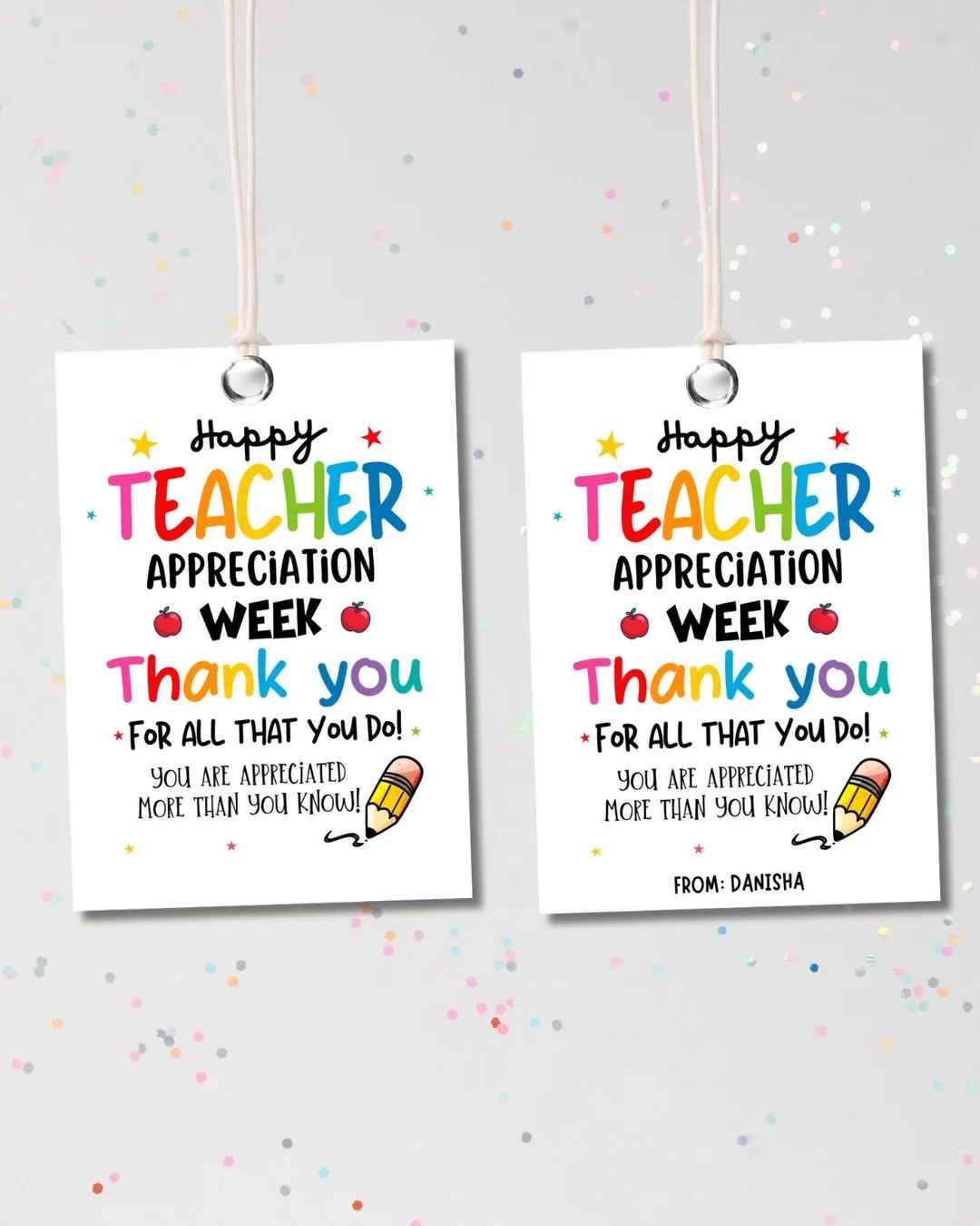 Teacher Appreciation Gift Tags, Thank You Teacher Gift Tag Teacher Appreciation Week Gift Tags, S... | Etsy (Global)