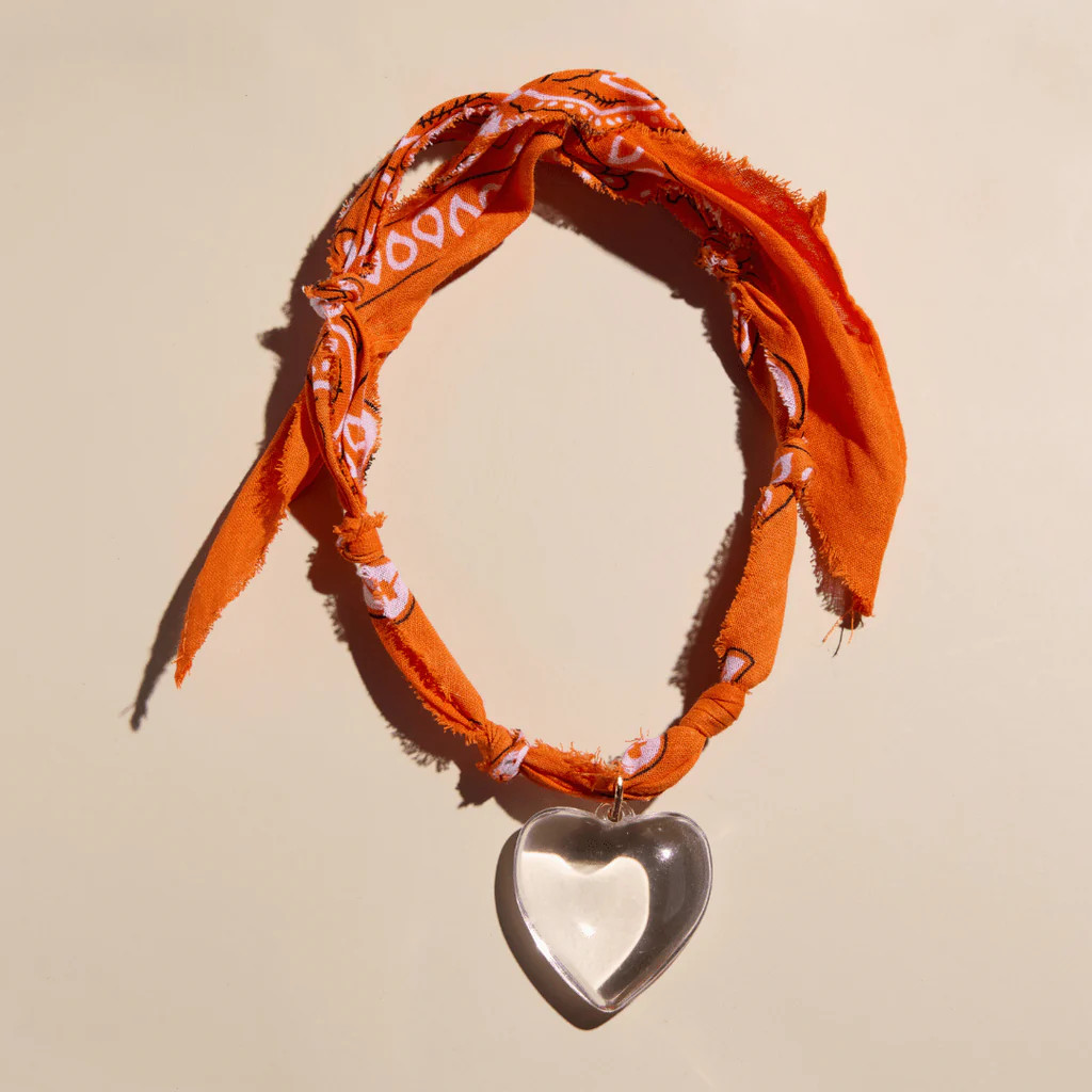 Orange Bandana Necklace | Nickel and Suede