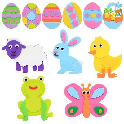 Joyfy 24 Pcs Easter Foam Magnet Craft Kit, Easter Animals and Egg DIY Magnet Crafts for Kids Easter Egg Hunt, Party Favors, Home School Rewards | Target
