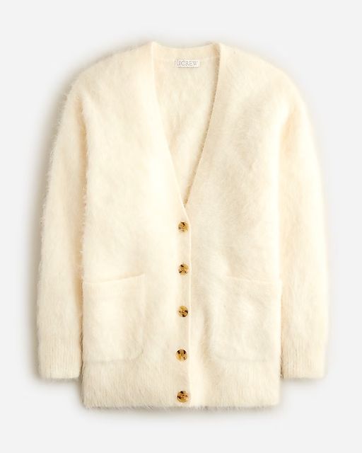 Relaxed V-neck cardigan sweater in brushed yarn | J.Crew US