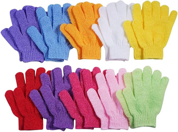 10 Pairs Exfoliating Gloves,Made of 100% Nylon,10 Colors Double Sided Exfoliating Gloves for Beau... | Amazon (US)