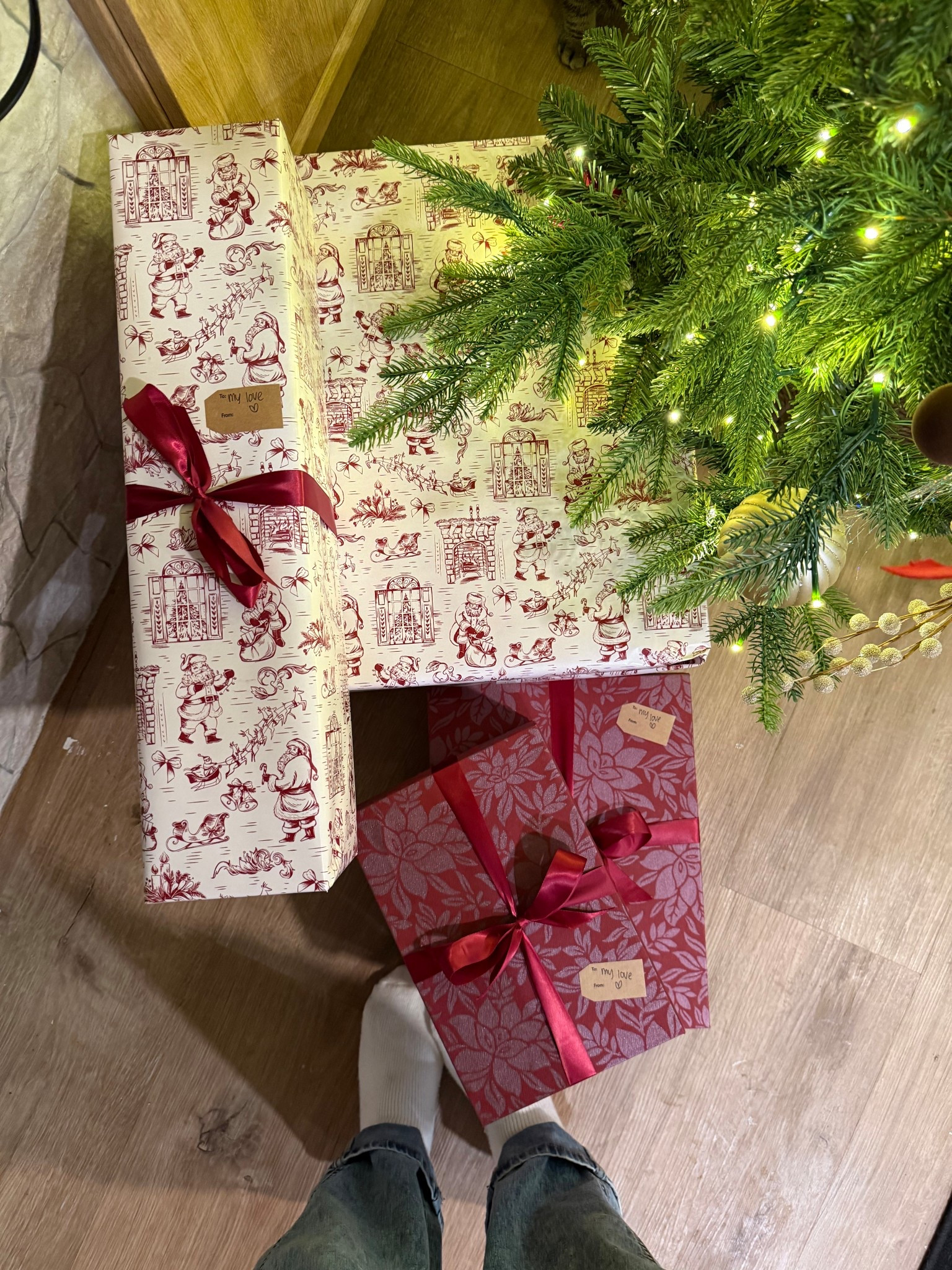 Love my Christmas wrapping this year! All from Walmart so chic and pretty! 

#LTKHoliday