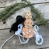 Learn To Sew Lacing Toy, Stocking Stuffer For Kids, Wooden Wood Snowman, Car Travel Christmas Gift Girls, Toddler | Etsy (US)