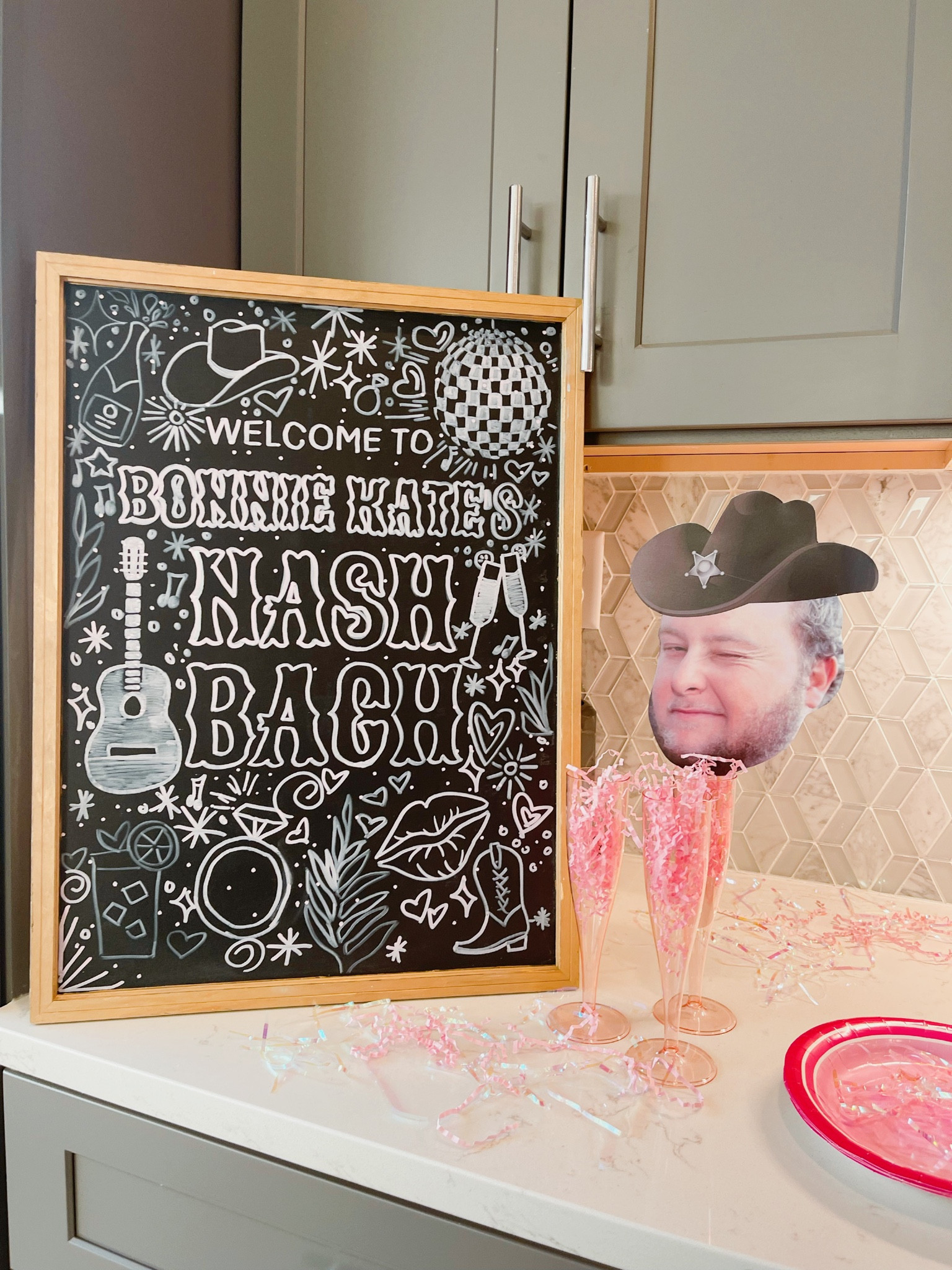 Nashville Bachelorette Decor
DIY: make chalkboard sign fit your look by painting the frame! 

#LTKunder50 #LTKwedding #LTKtravel