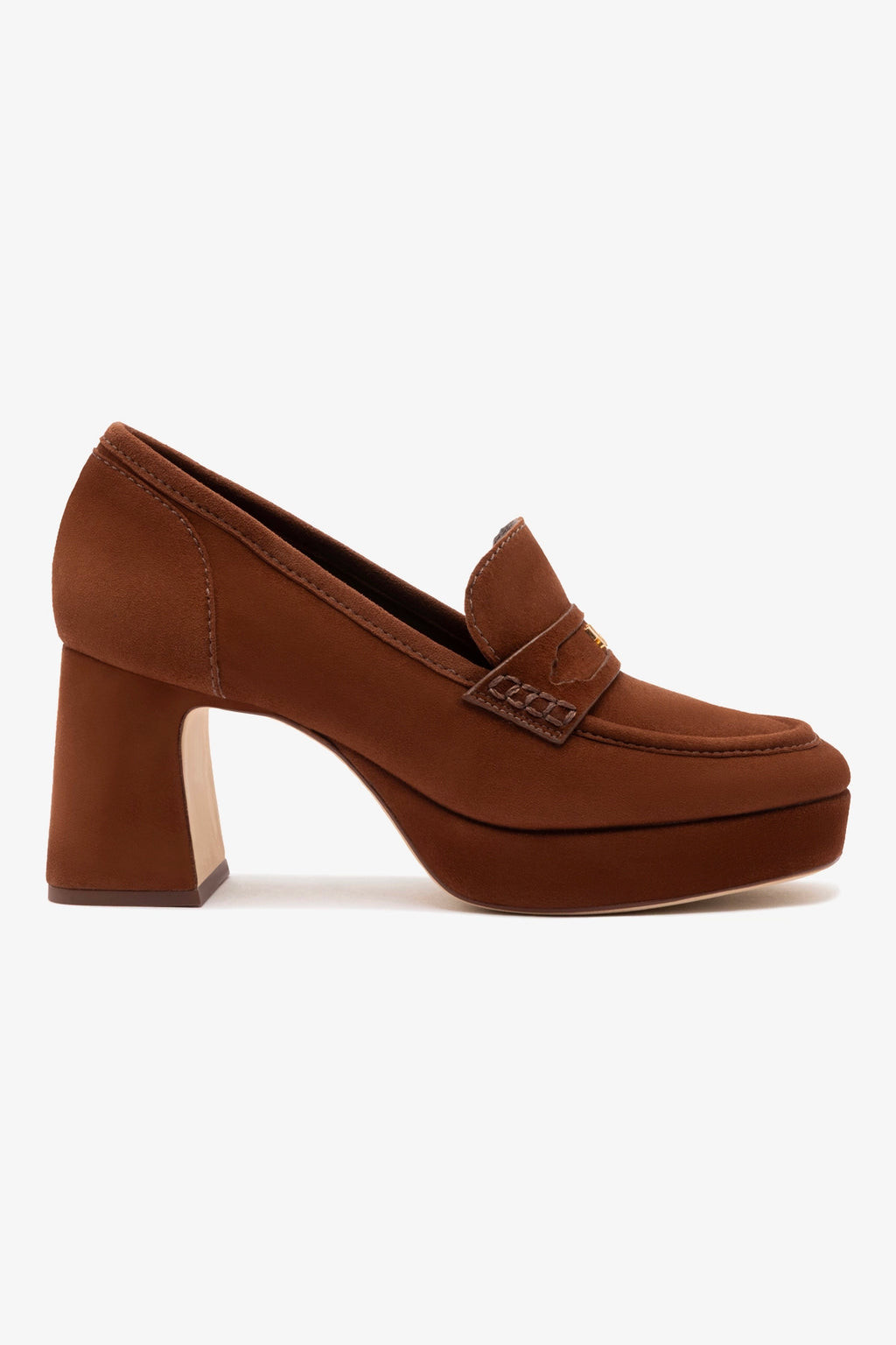 Suki Platform In Burnt Umber Suede | Larroude