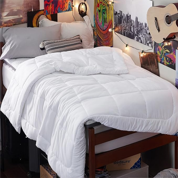 Bedsure Twin XL Comforter Duvet Insert Dorm Bedding - White Extra Long Twin Comforter, Quilted Al... | Amazon (US)