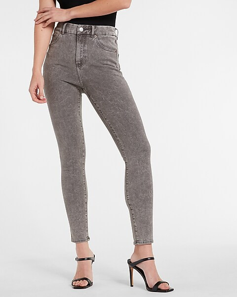 High Waisted FlexX Faded Black Skinny Jeans | Express