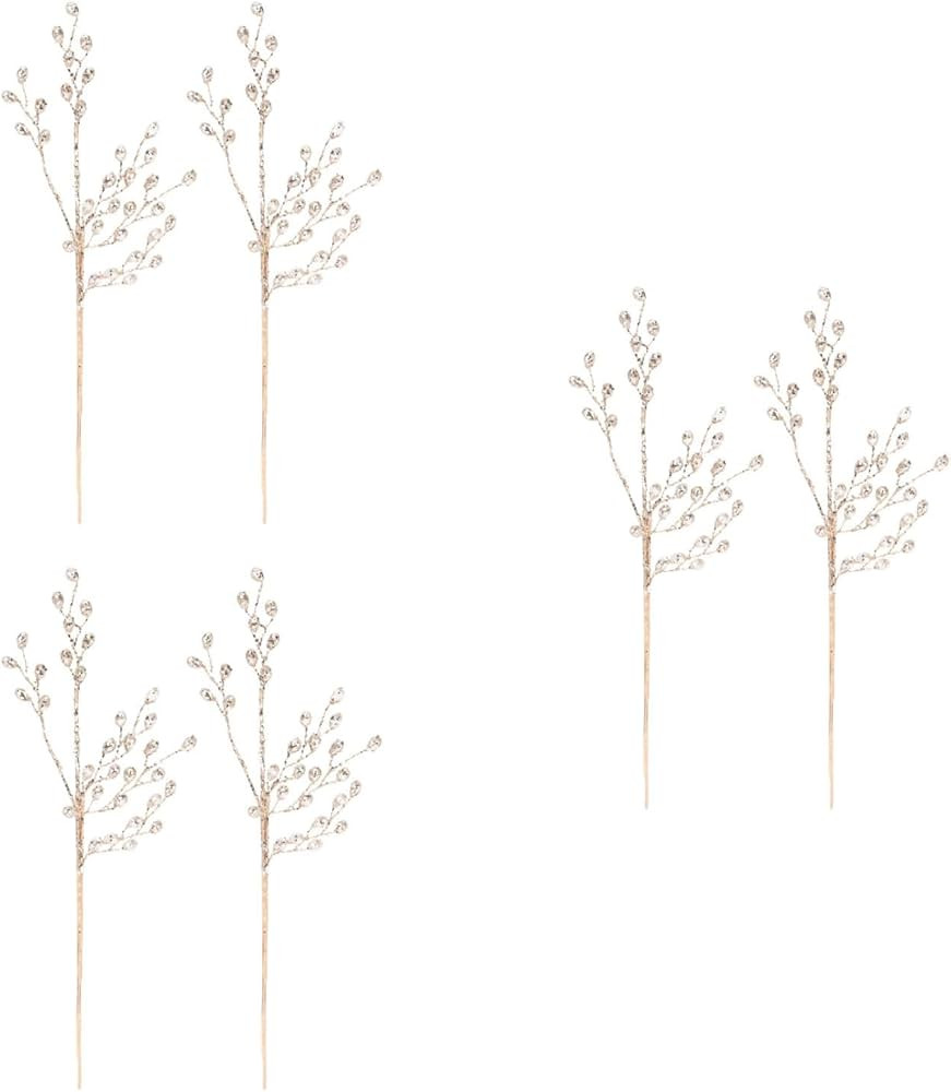 6 Pcs Acrylic Bead Drop Stems Artificial Flower Stem Branches Bridal Picks for Wedding Christmas ... | Amazon (US)