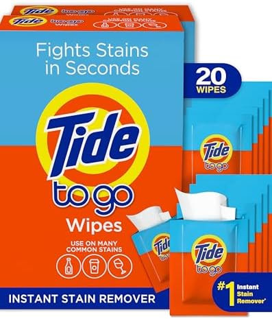 Tide Stain Remover for Clothes, Tide To Go Wipes, Instant Stain Remover for Clothes, Travel & Poc... | Amazon (US)