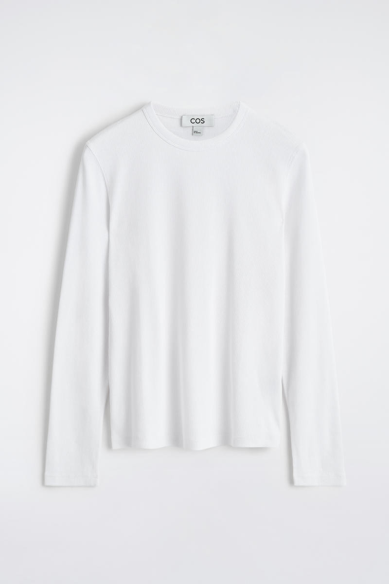 Slim Ribbed Cotton Long-Sleeved T-Shirt | COS (US)