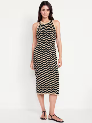 Sleeveless Pointelle-Knit Midi Dress | Old Navy (US)