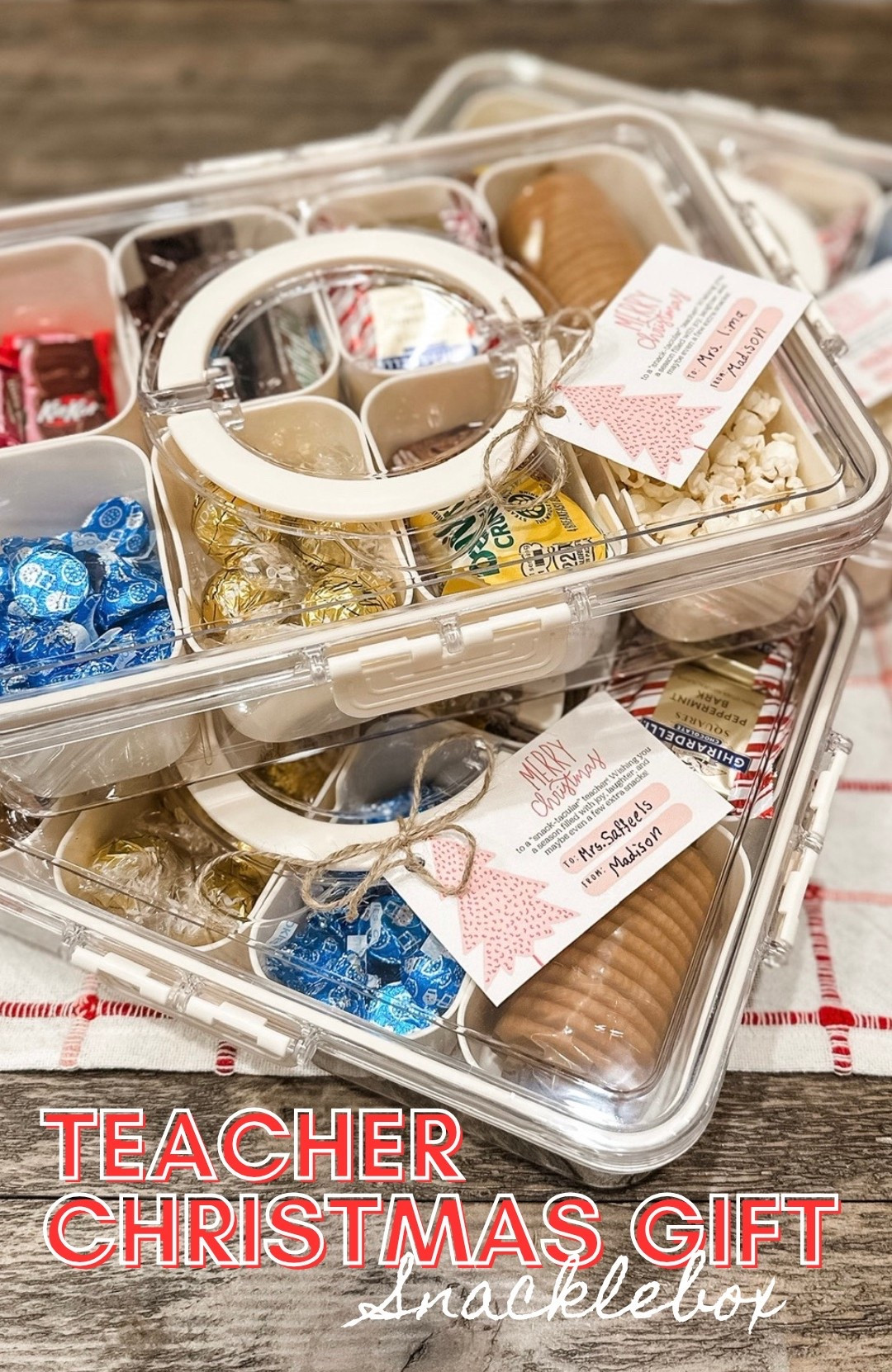 Teacher gift idea that’s cute and actually useful 🎄🎁 Fill a snacklebox with fun Christmas treats and then teachers can reuse the containers all year long for sports games, road trips, BBQs, crafts, and more. Such a good practical gift that feels thoughtful without the stress. Linked the exact boxes + all the treat fillers! 🍬✨

#LTKHoliday #LTKKids #LTKmomlife
