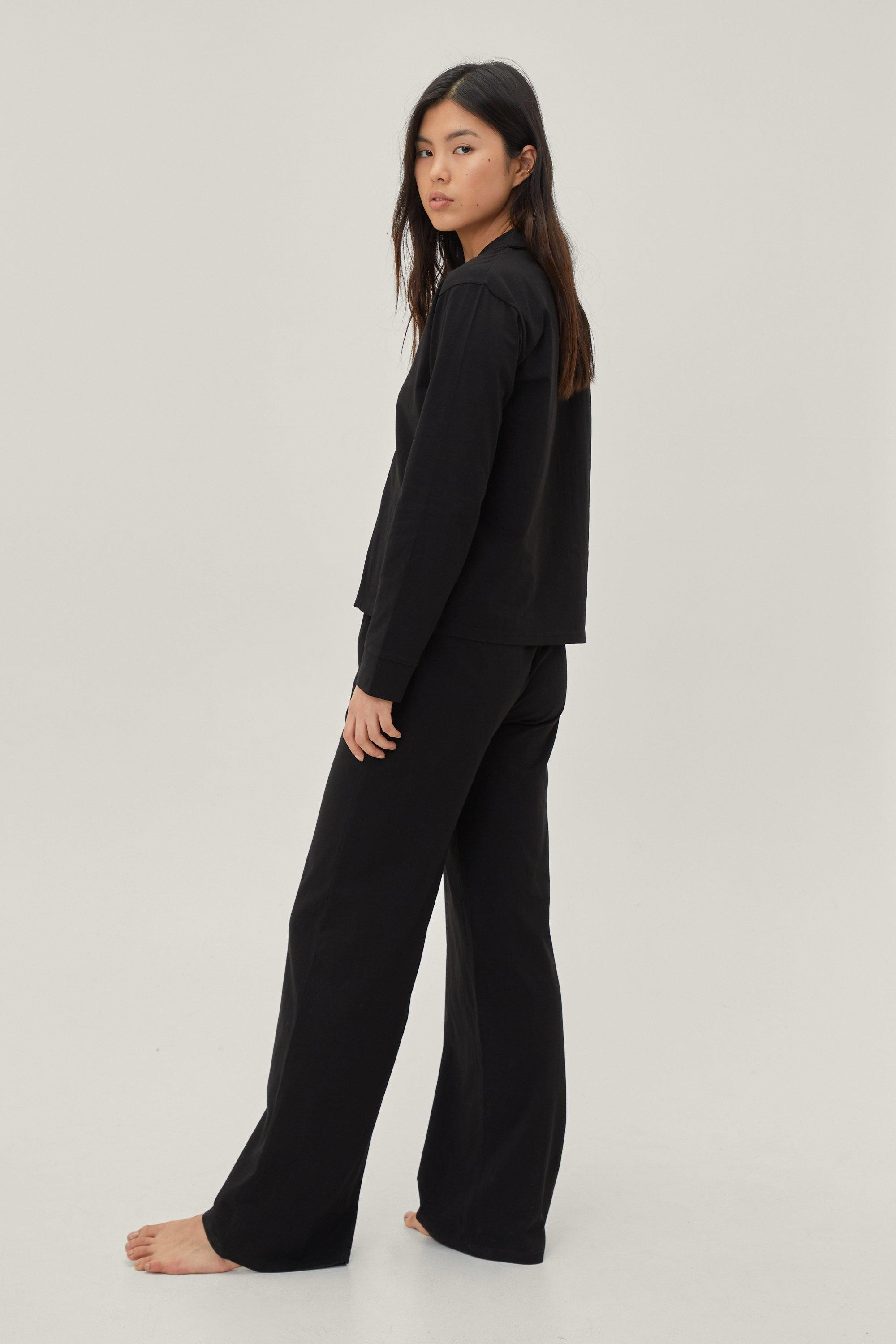 Cotton High Waisted Wide Leg Pajama Pants | Nasty Gal (US)