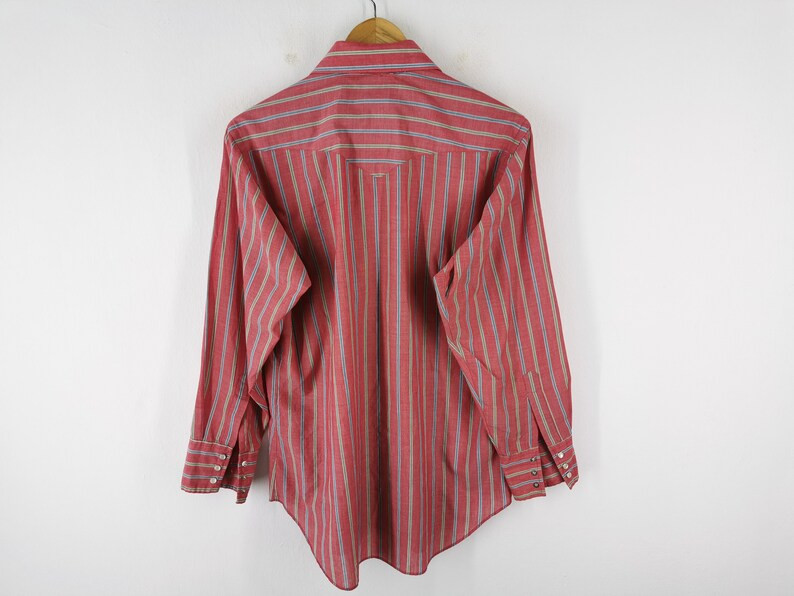 Wrangler Shirt Vintage Wrangler Striped Western Button Shirt Size L - Etsy | Etsy (US)