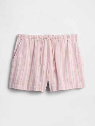 4" High Rise Pull-On Linen-Blend Shorts | Gap Factory