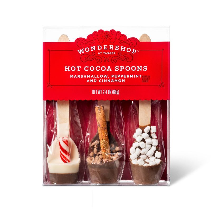 Holiday Hot Cocoa Maker Spoons with Marshmallow, Peppermint, & Cinnamon - 2.4oz/3pk - Wondershop... | Target