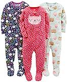 Amazon.com: Simple Joys by Carter's Toddlers and Baby Girls' Snug-Fit Footed Cotton Pajamas, Pack... | Amazon (US)