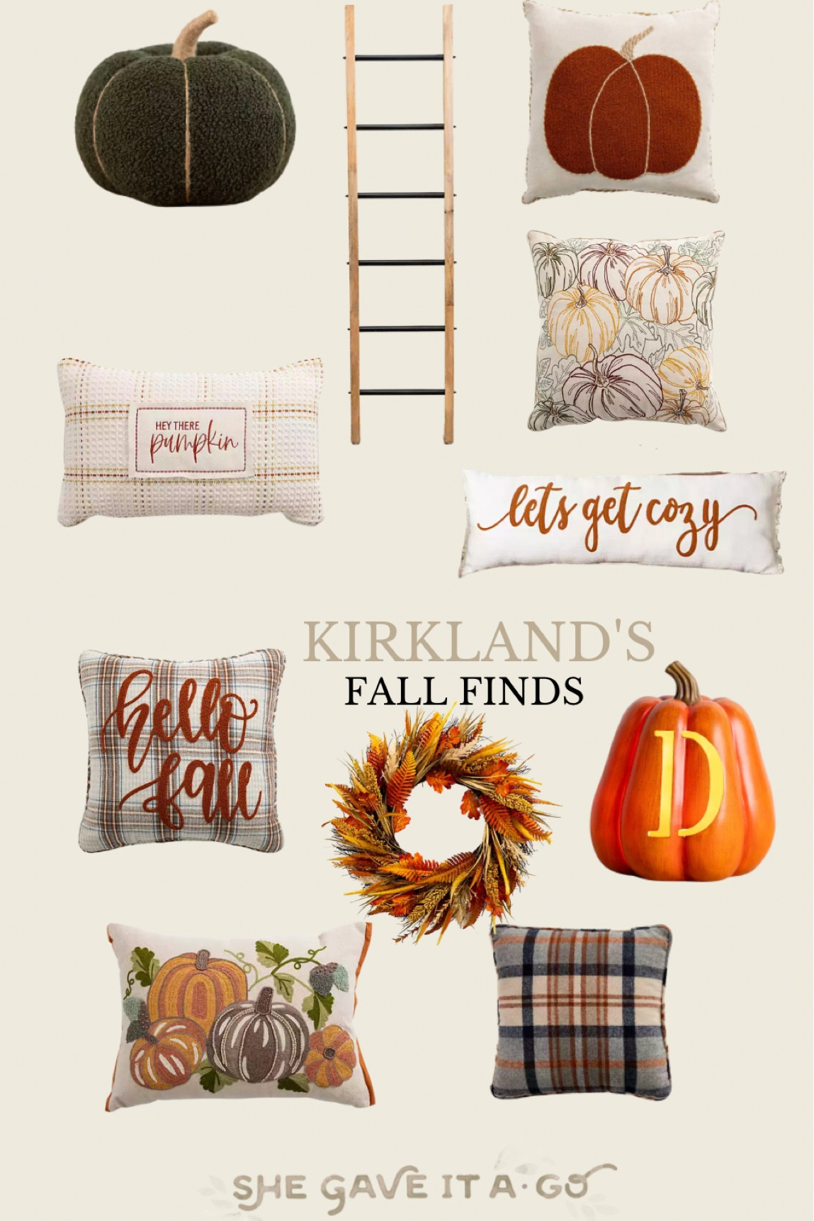 Kirkland’s fall decor for the home // pumpkins, pillows, blanket ladder 

#LTKFind #LTKSeasonal #LTKhome