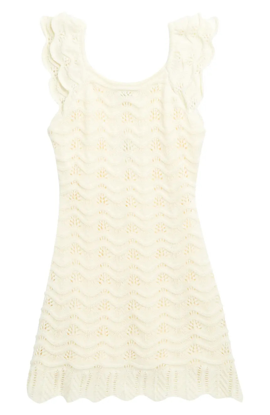 Freshman Kids' Flutter Sleeve Open Stitch Dress | Nordstrom | Nordstrom