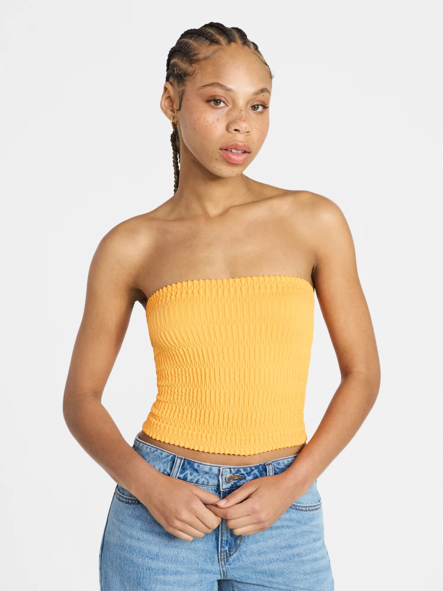 No Boundaries Seamless Textured Tube Top, Women's XXS-XXL | Walmart (US)